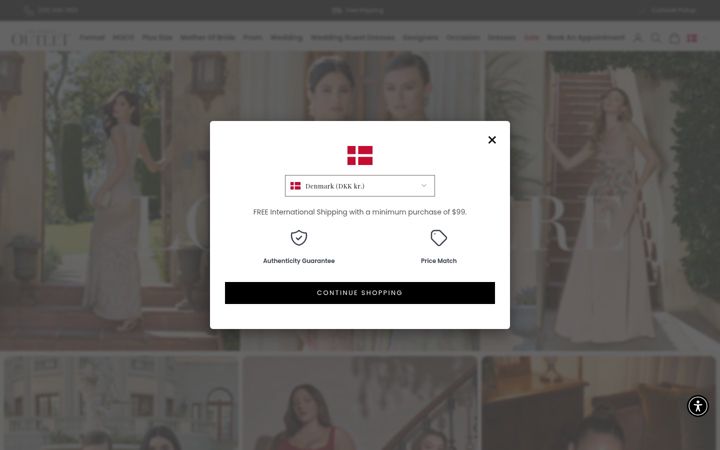Screenshot of thedressoutlet.com