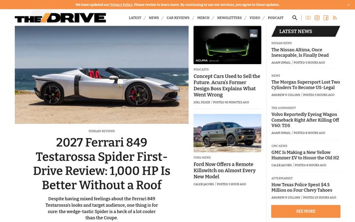 Ekrano kopija thedrive.com