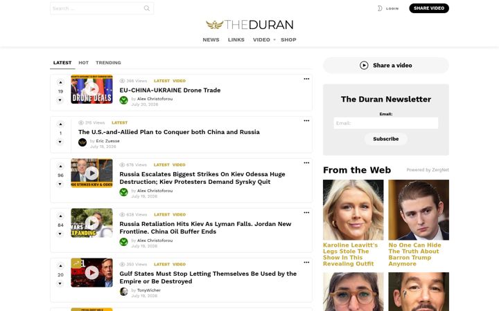 Screenshot of theduran.com