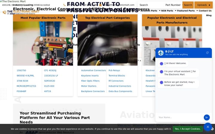 Ekraanipilt saidist theelectronicmart.com