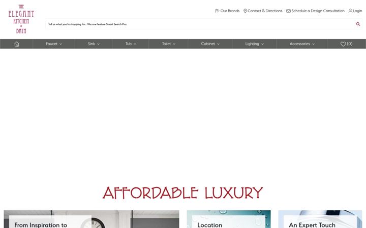 Screenshot of theelegantkitchenandbath.com