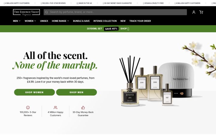 Screenshot of theessencevault.co.uk