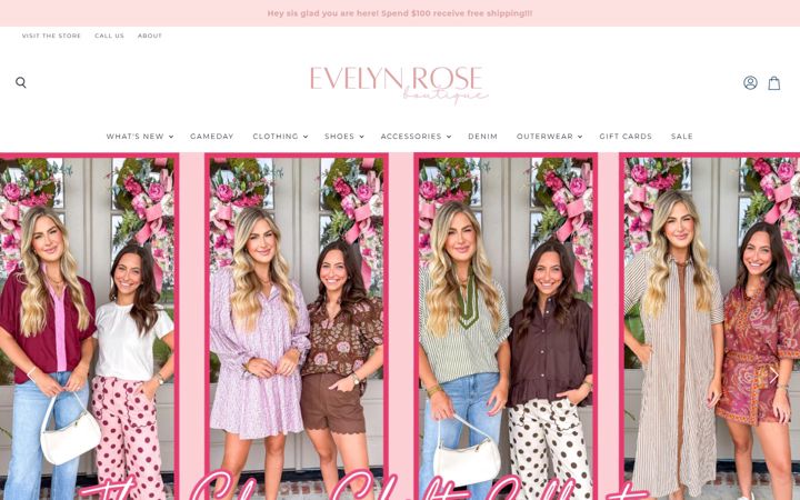Screenshot of theevelynroseboutique.com