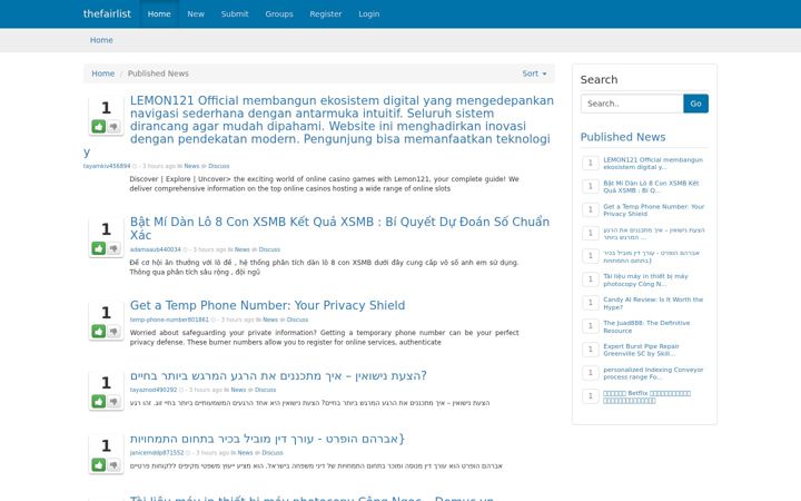Screenshot of thefairlist.com