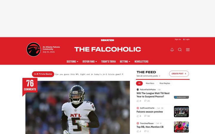 Screenshot of thefalcoholic.com