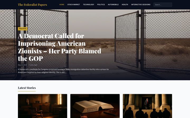 Screenshot of thefederalistpapers.org
