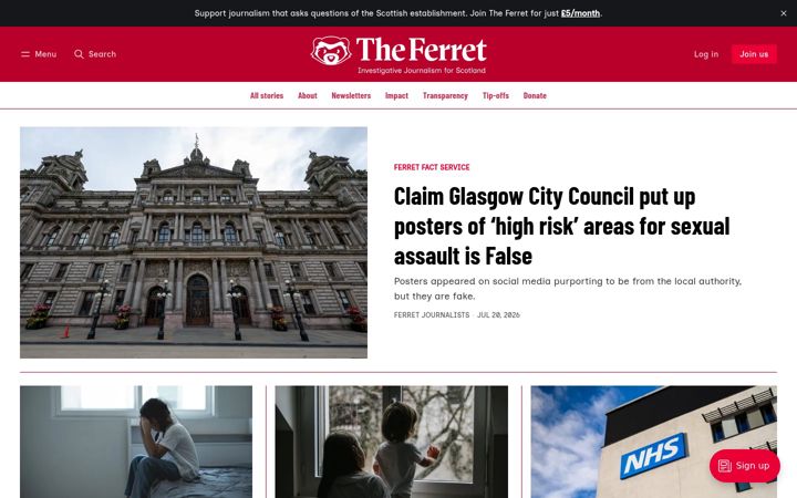 Screenshot of theferret.scot
