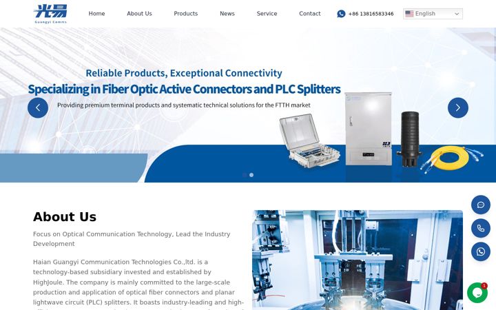 Screenshot of thefibercables.com