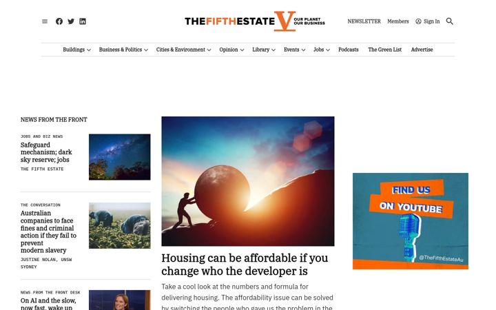 Screenshot of thefifthestate.com.au