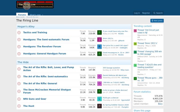 Screenshot of thefiringline.com