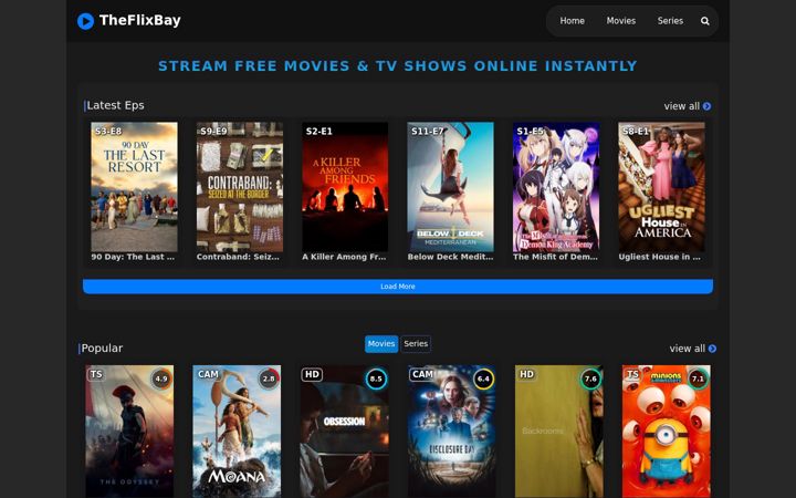 Screenshot di theflixbay.com