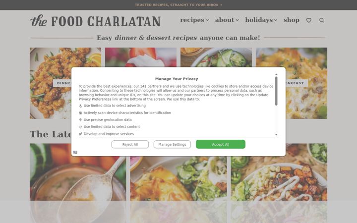 Screenshot of thefoodcharlatan.com