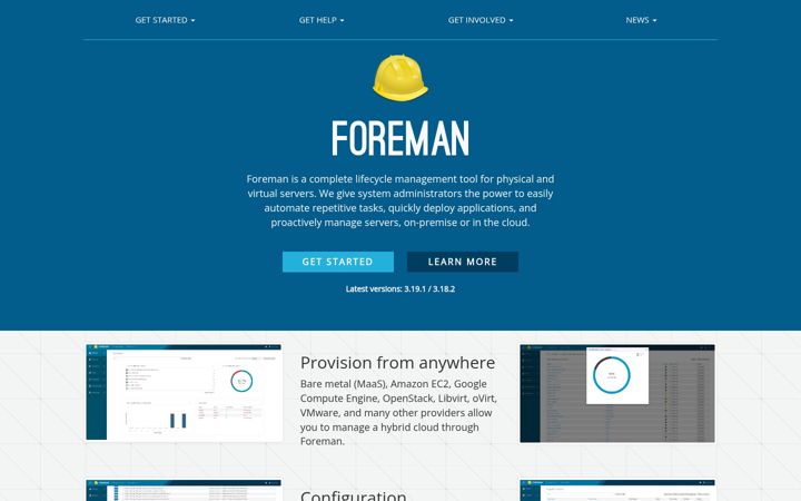 Screenshot of theforeman.org