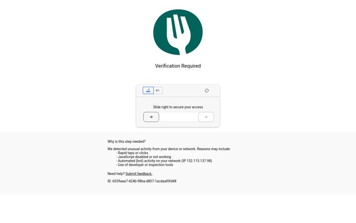 Captură de ecran a thefork.nl