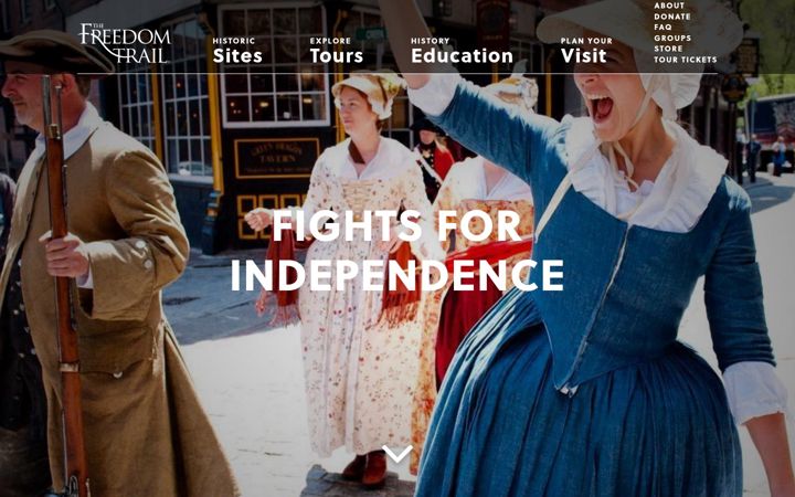 Screenshot of thefreedomtrail.org