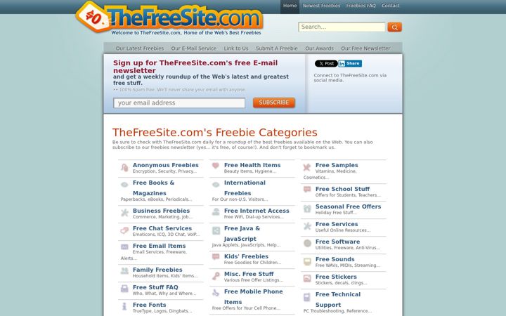 Screenshot of thefreesite.com