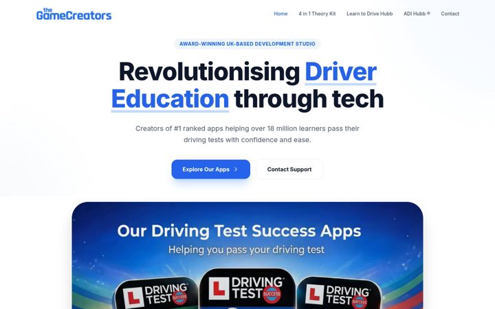 Screenshot of thegamecreators.com