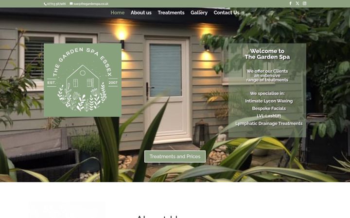 Екранна снимка на thegardenspa.co.uk