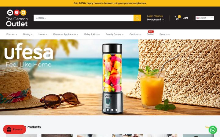 Screenshot di thegermanoutlet.com