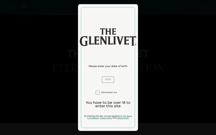 Skærmbillede af theglenlivet.com