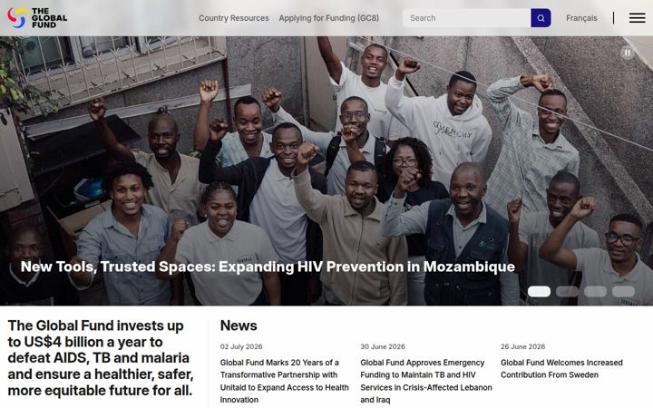 Screenshot of theglobalfund.org