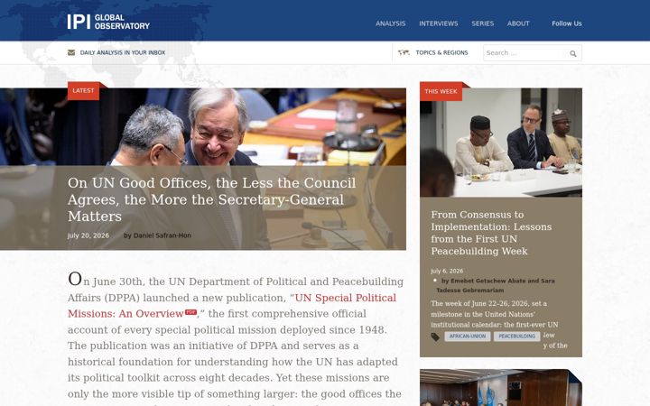 Screenshot of theglobalobservatory.org