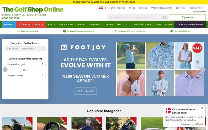 Screenshot of thegolfshoponline.co.uk