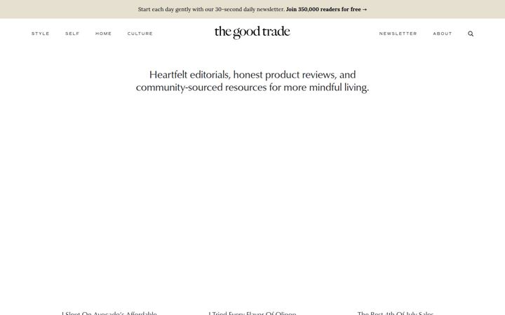 Screenshot of thegoodtrade.com