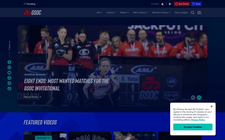 Screenshot of thegrandslamofcurling.com