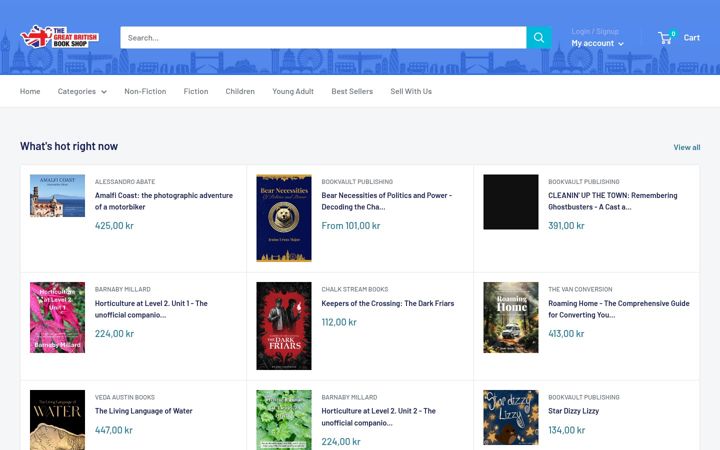 Screenshot ta' thegreatbritishbookshop.co.uk