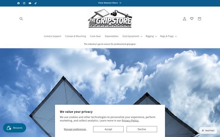 Screenshot of thegripstore.com