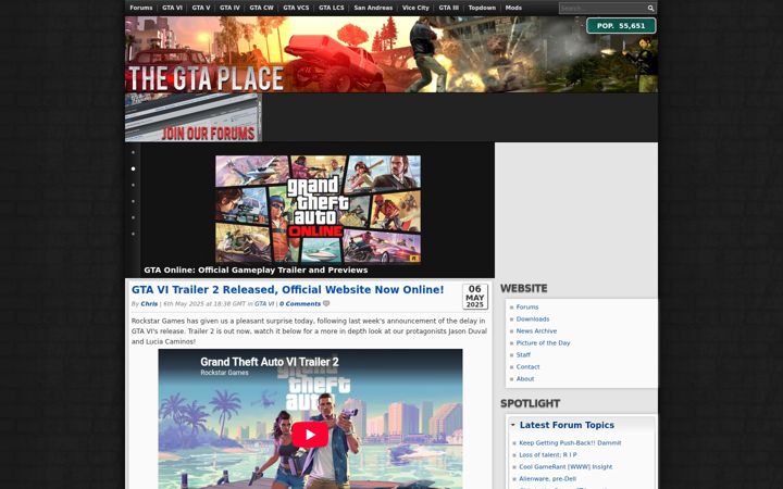 Screenshot of thegtaplace.com