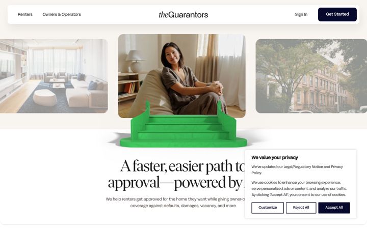 Screenshot of theguarantors.com