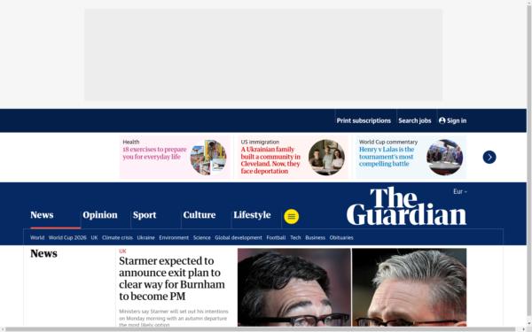 Screenshot of theguardian.com