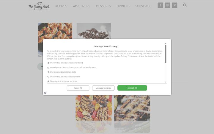Screenshot of thegunnysack.com