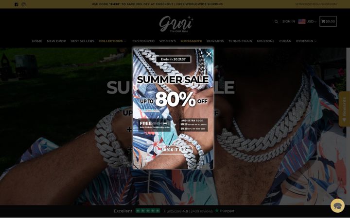 Screenshot of theguushop.com