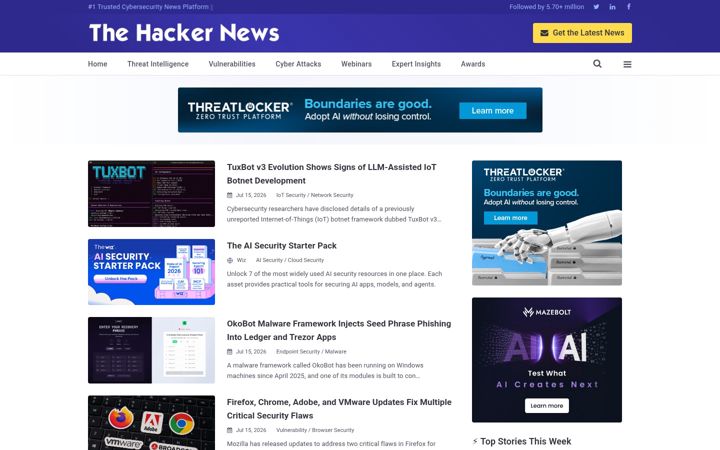 Screenshot di thehackernews.com
