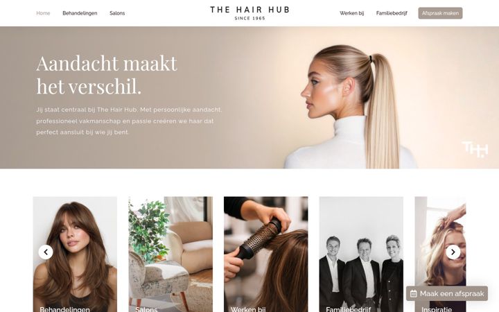 Snímek obrazovky thehairhub.nl