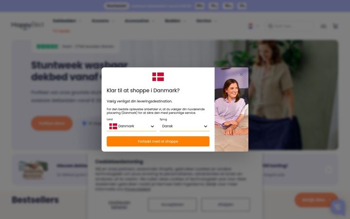 Screenshot of thehappybed.com
