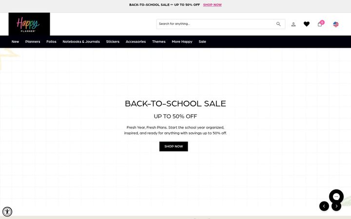 Screenshot of thehappyplanner.com
