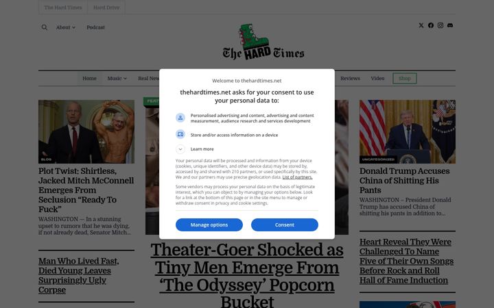 Screenshot of thehardtimes.net