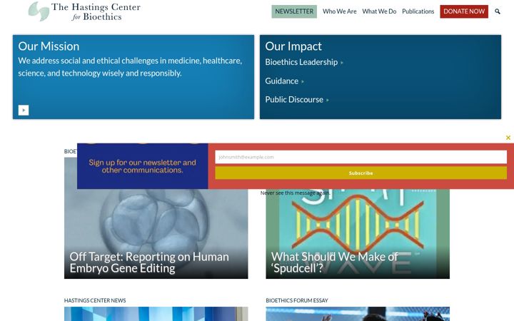 Screenshot of thehastingscenter.org