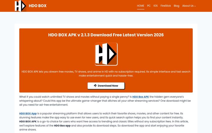 Screenshot of thehdobox.com