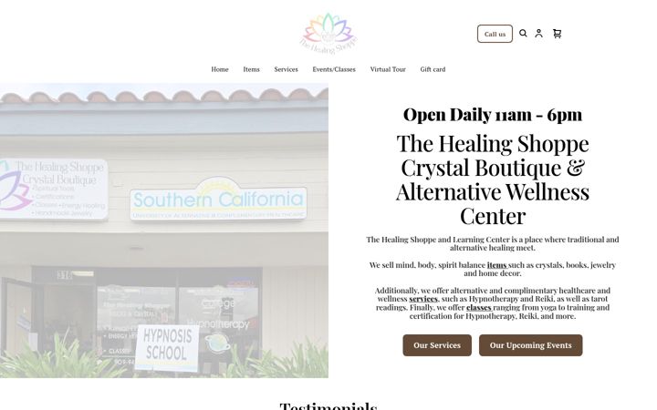Ekraanipilt saidist thehealingshoppe.com