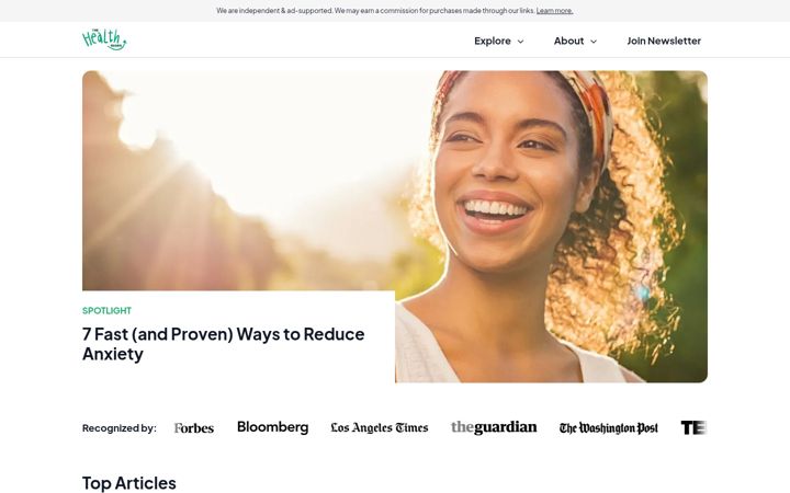 Screenshot of thehealthboard.com
