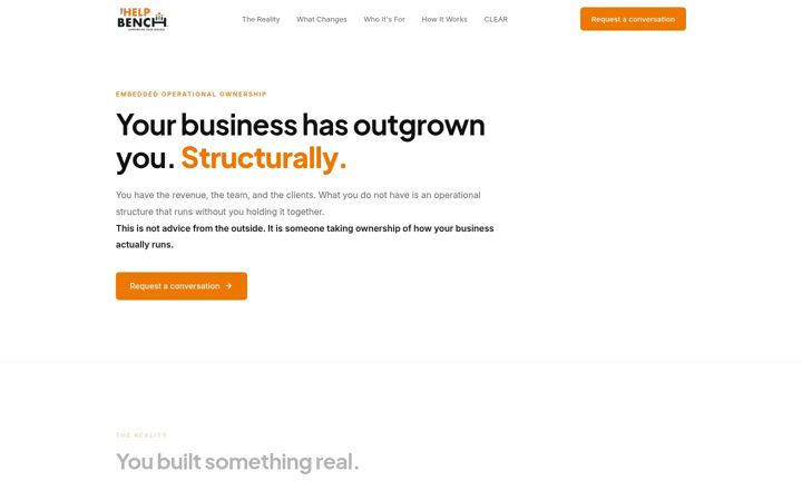 Screenshot von thehelpbench.co.uk