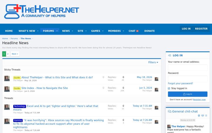 Screenshot of thehelper.net