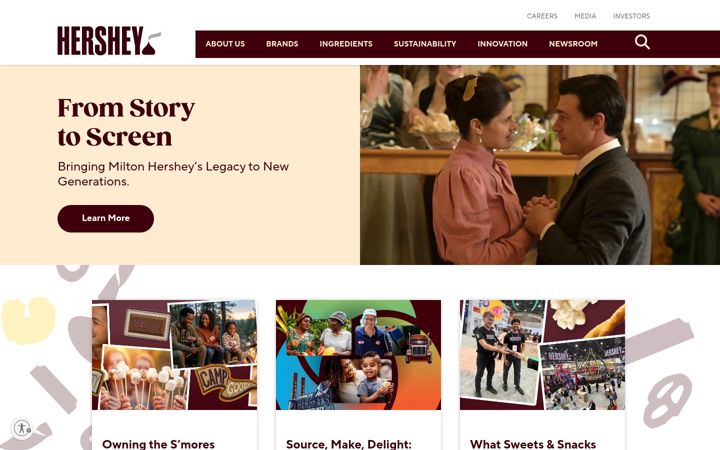 Screenshot of thehersheycompany.com