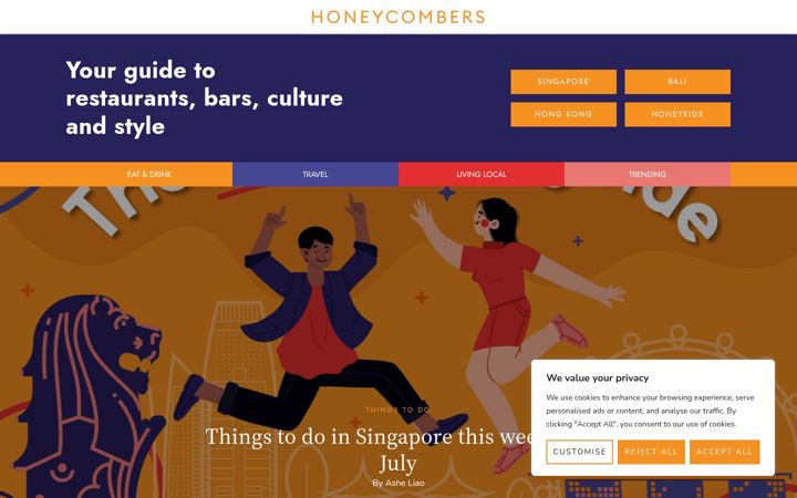 Screenshot of thehoneycombers.com