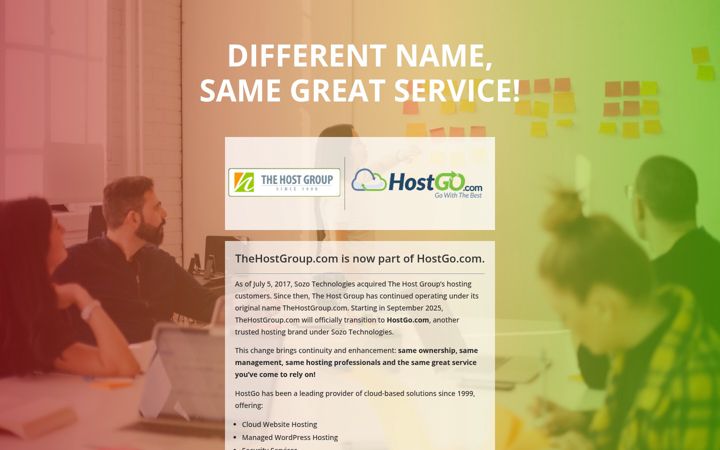 Screenshot of thehostgroup.com